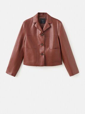 NWT Mango Faux-leather jacket with pockets